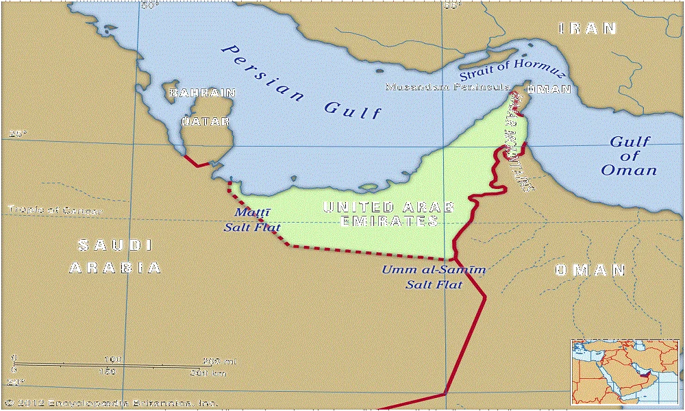 نقشه بررسی عمان و دبی 